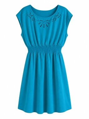 My Collection Turquoise Dress Cinched Waist & Lace Detail – Size XL EUC